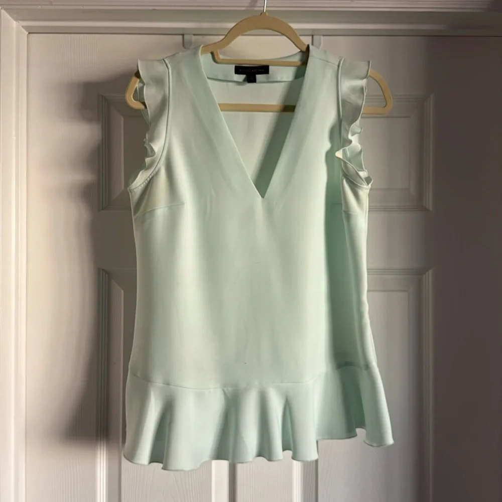 Banana Republic Mint Green Peplum Top SMALL with some flaws - Picture 1 of 8